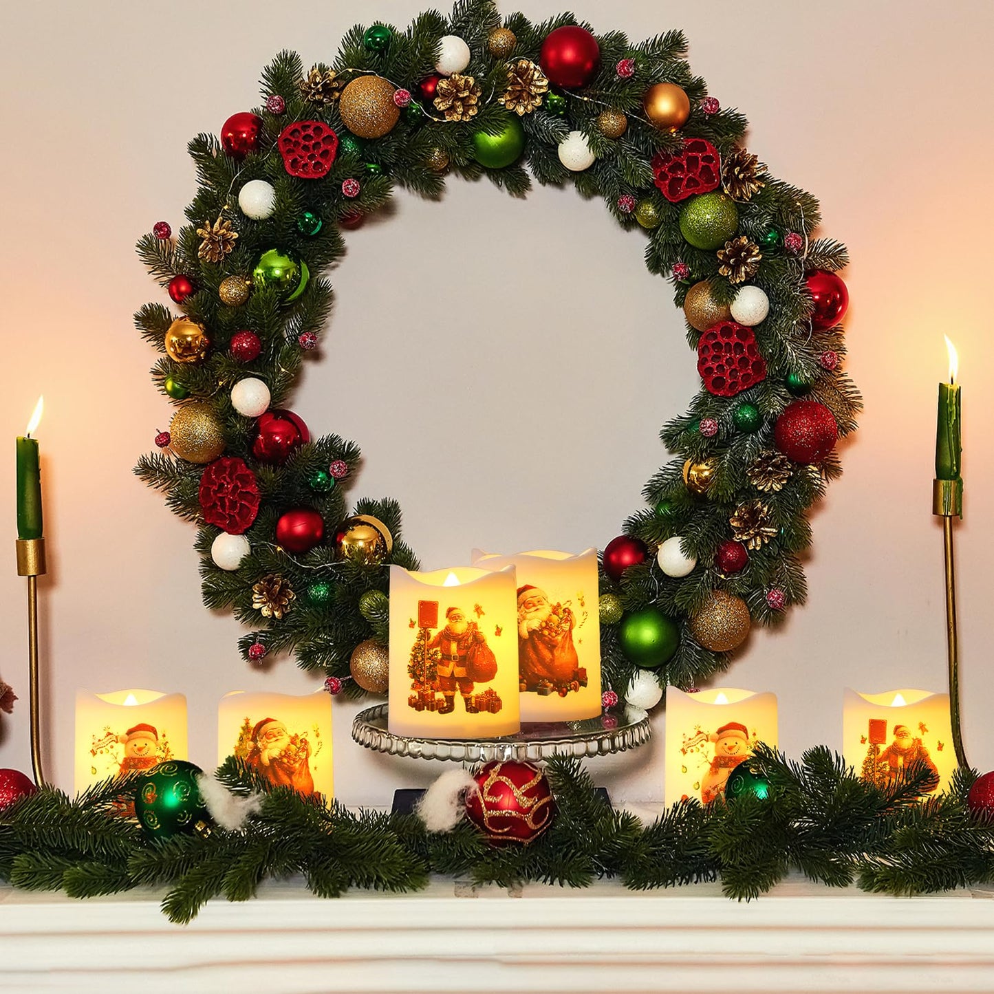 🎄🎅Christmas Flameless Votive Candles with Santa(6pack)