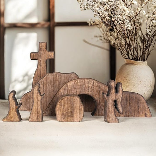 Empty Tomb Easter Scene and Cross Decoration