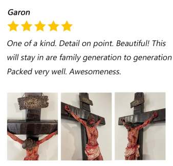 Pre-Blessed Solid Walnut Jesus Crucifix for Home Prayer & Reflection