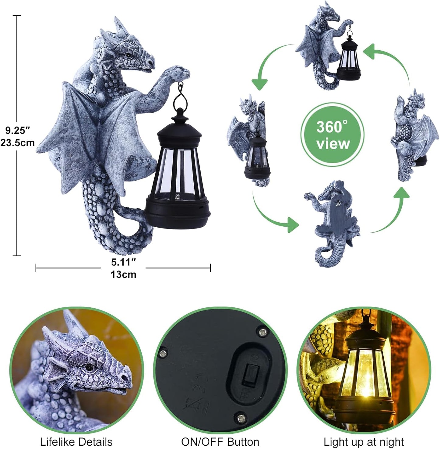 Mythical Garden Guardians – Dragon Lantern & Gargoyle Statue