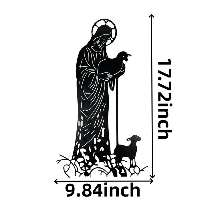 ✝️Jesus and Sheep Metal Sign- Outdoor for Yard & Patio🍂