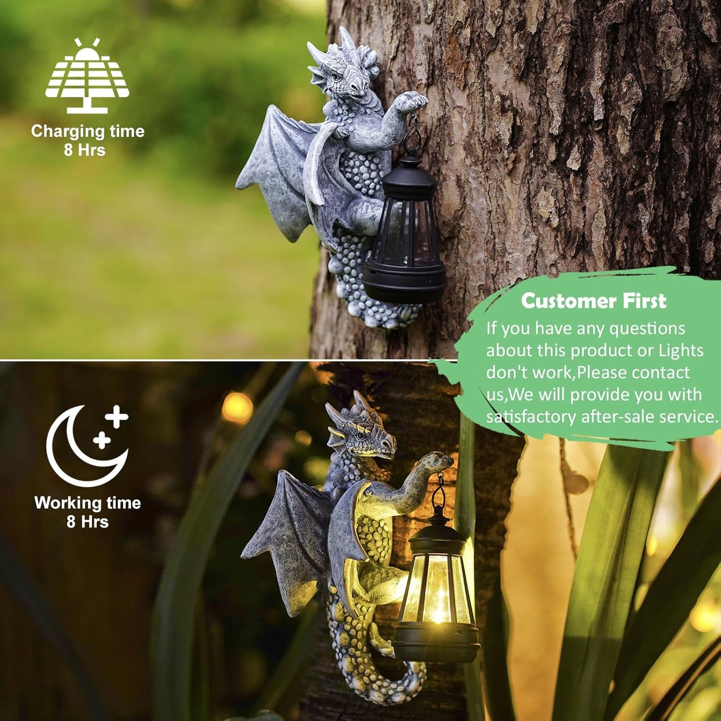 Solar Dragon Tree Hugger Lantern – Garden Decor