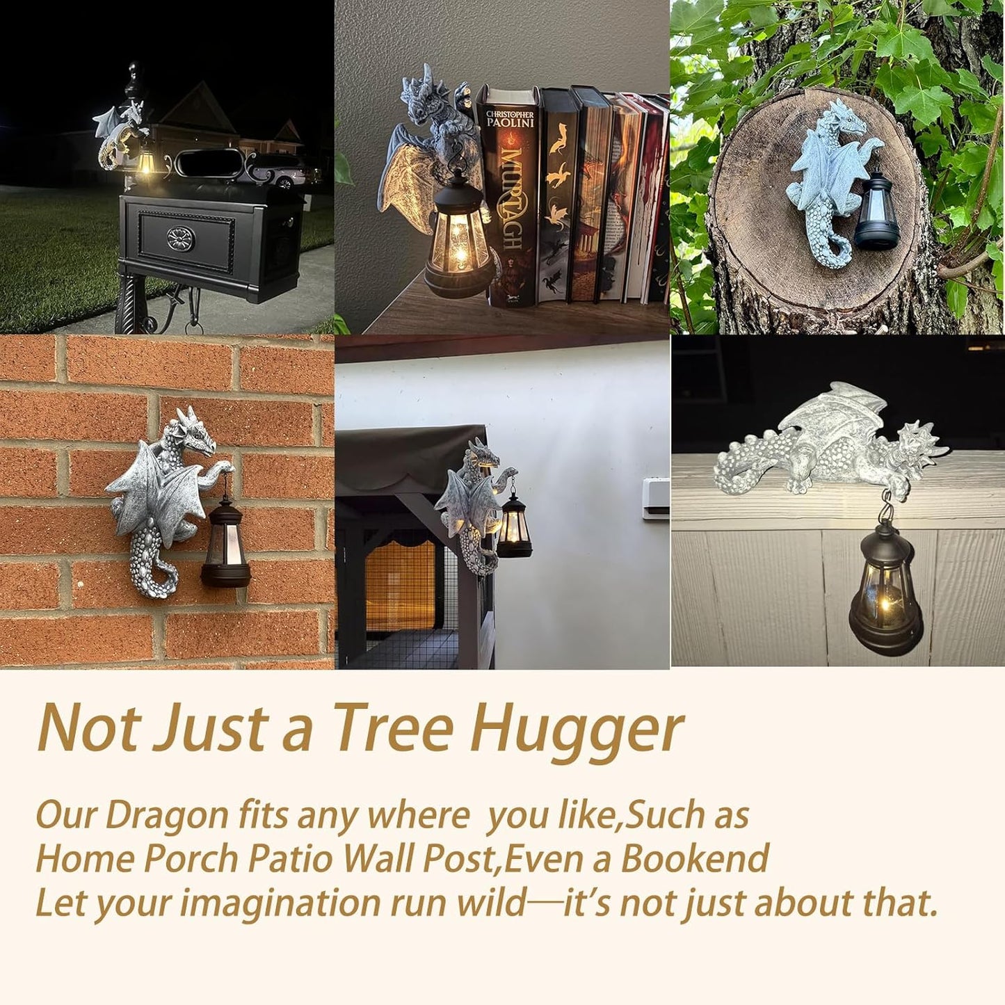 Solar Dragon Tree Hugger Lantern – Garden Decor