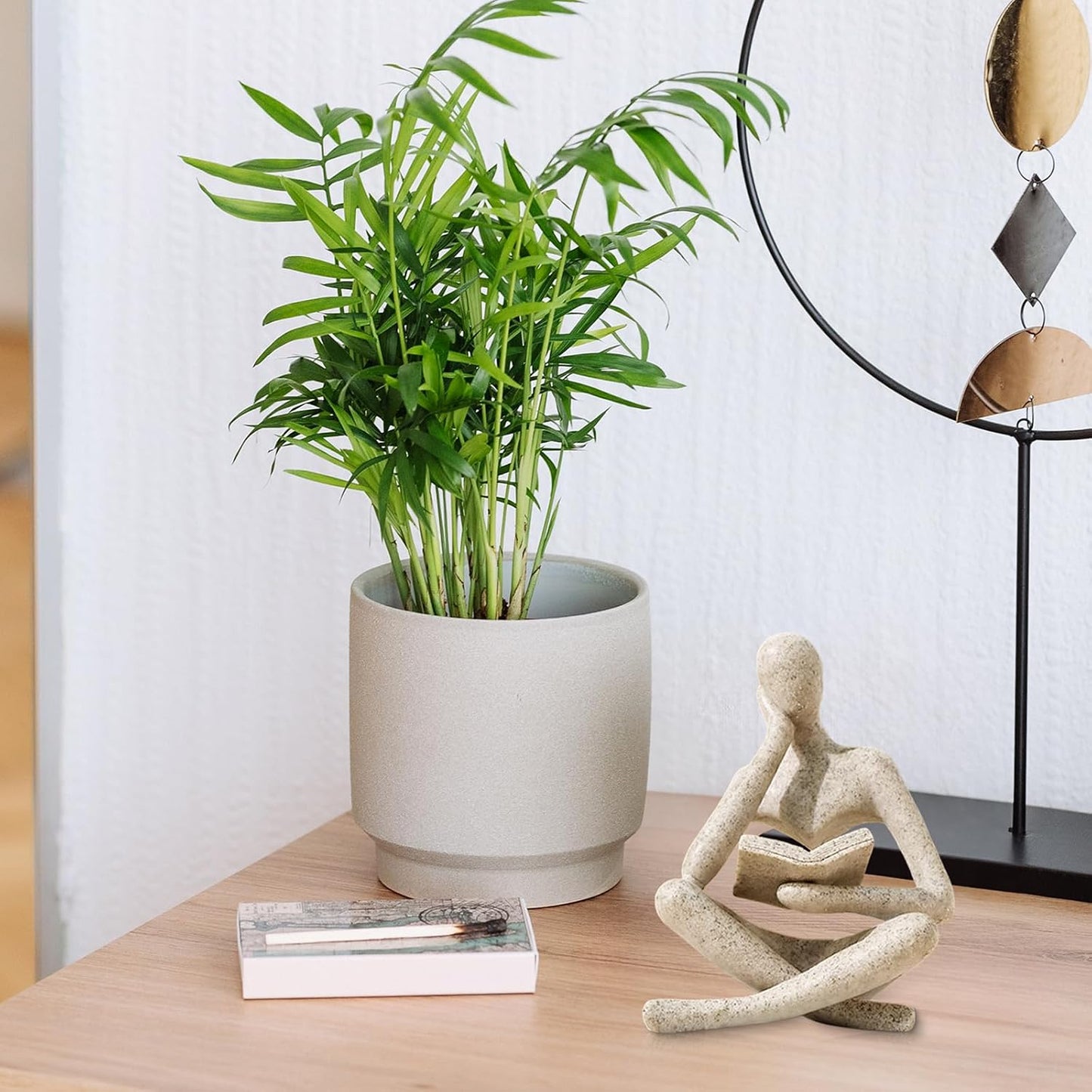 Reading Thinker Statue – Abstract Bookshelf Decor