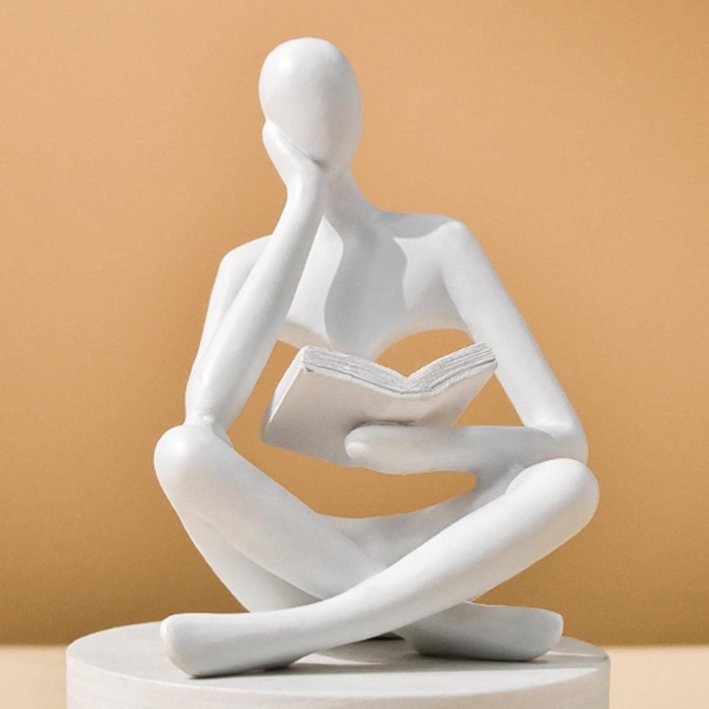 Reading Thinker Statue – Abstract Bookshelf Decor