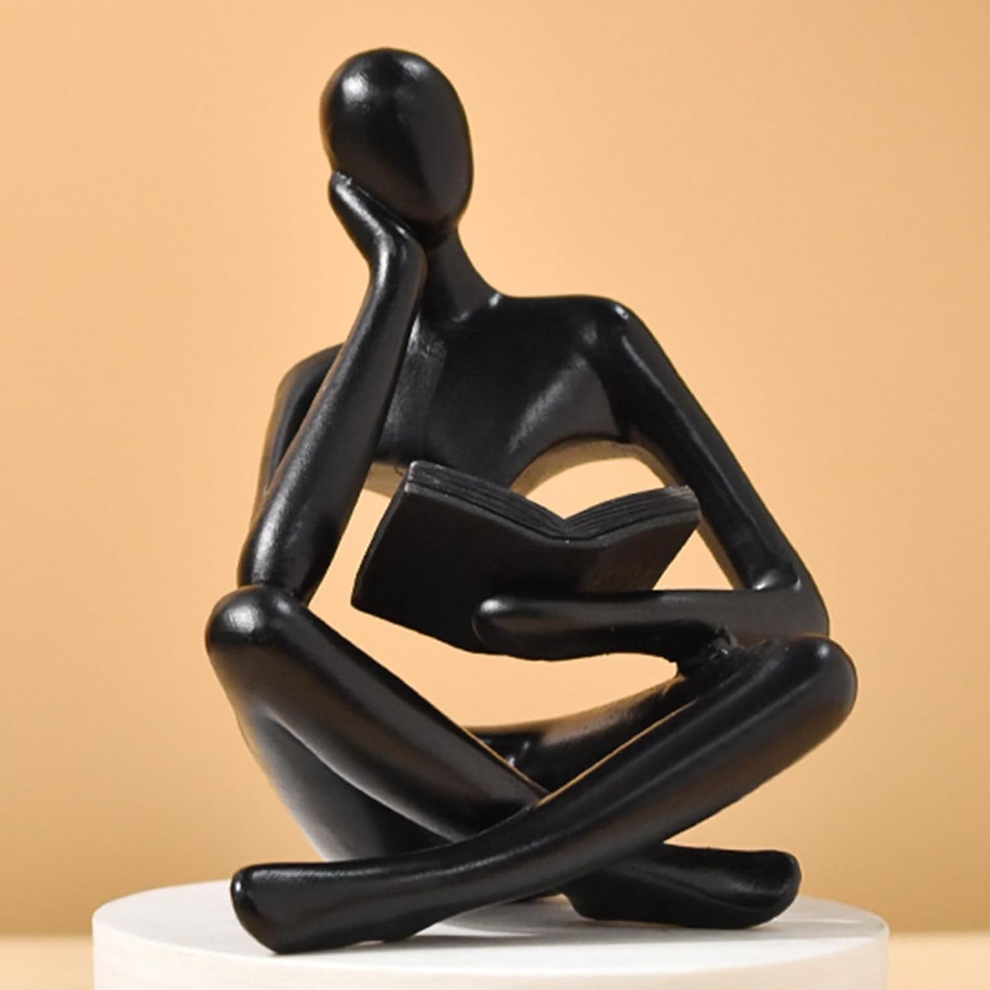 Reading Thinker Statue – Abstract Bookshelf Decor