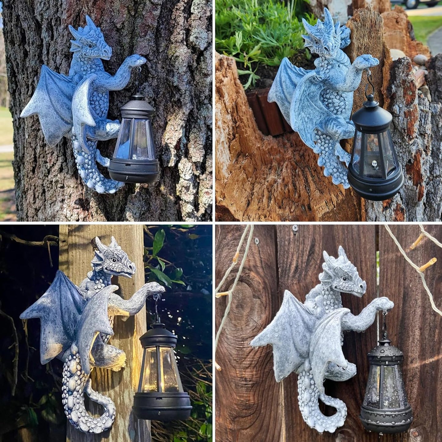 Mythical Garden Guardians – Dragon Lantern & Gargoyle Statue