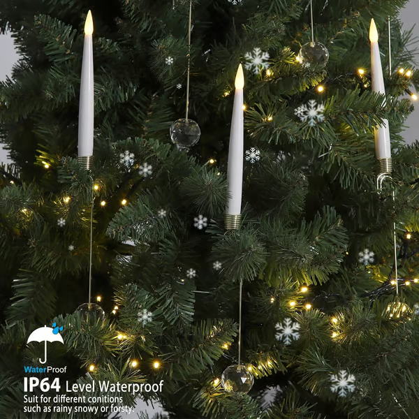 🎄Christmas Tree Led Candles with Clear Crystal Ball Hook