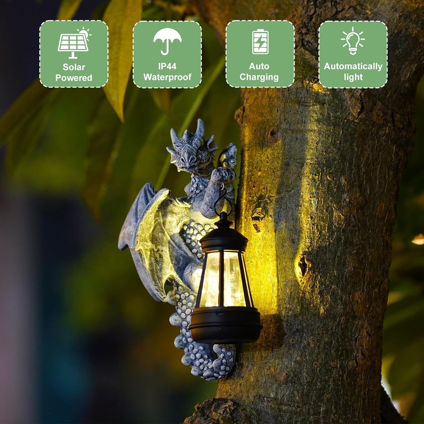 Mythical Garden Guardians – Dragon Lantern & Gargoyle Statue