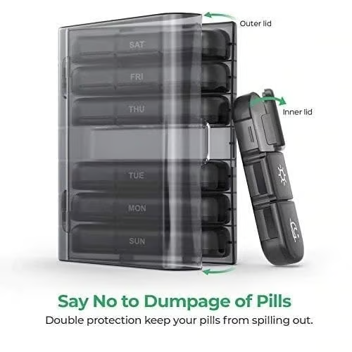 (🔥 Summer Hot Sale - Save 47% OFF) 21 Grid Black Pill Box Sorting Box, Buy 2 Free Shipping 6 Reviews